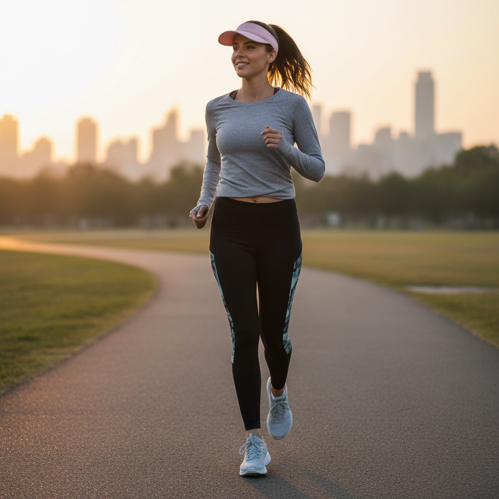 Running Woman in running clothes 